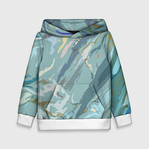 Детская толстовка Холодный голубой абстракция / 3D-Белый – фото 1