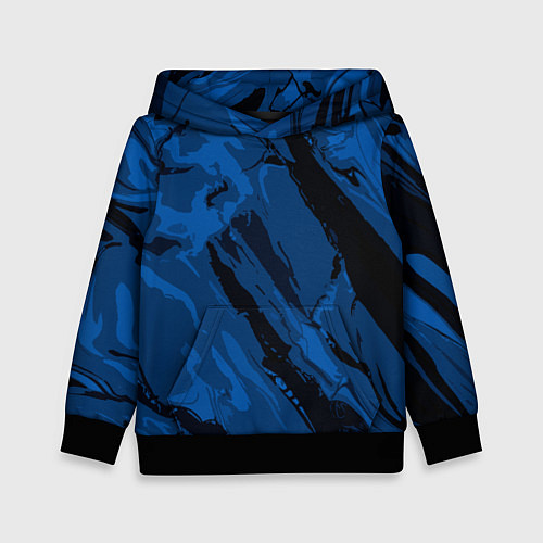 Детская толстовка Тёмный синий абстракция / 3D-Черный – фото 1