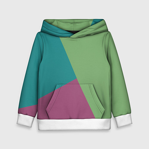 Детская толстовка Сине-зелёно-розовый тёмный трёхцветный / 3D-Белый – фото 1