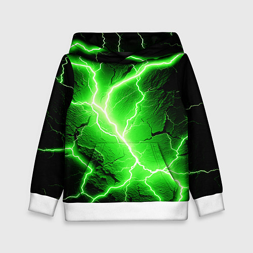 Детская толстовка Color green black / 3D-Белый – фото 1
