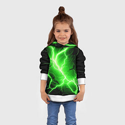 Толстовка-худи детская Color green black, цвет: 3D-белый — фото 2