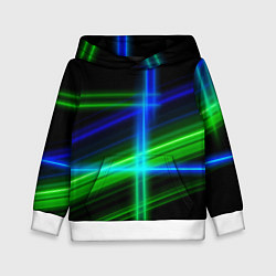 Толстовка-худи детская Color blue black green, цвет: 3D-белый