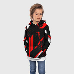 Толстовка-худи детская Monster energy sport geometry, цвет: 3D-белый — фото 2