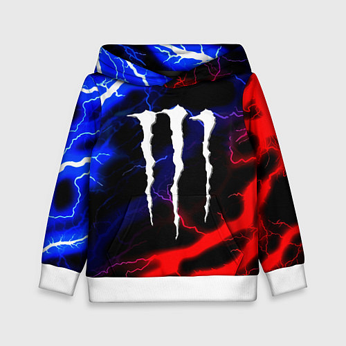 Детская толстовка Monster energy молнии неон / 3D-Белый – фото 1