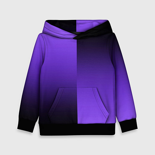 Детская толстовка Чёрно-сиреневый градиент пополам / 3D-Черный – фото 1