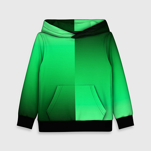 Детская толстовка Чёрно-зелёный градиент пополам / 3D-Черный – фото 1