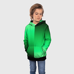 Толстовка-худи детская Чёрно-зелёный градиент пополам, цвет: 3D-черный — фото 2
