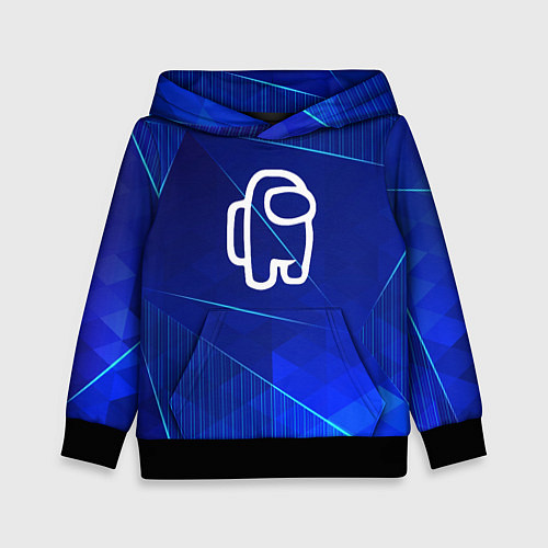 Детская толстовка Among Us blue poly / 3D-Черный – фото 1