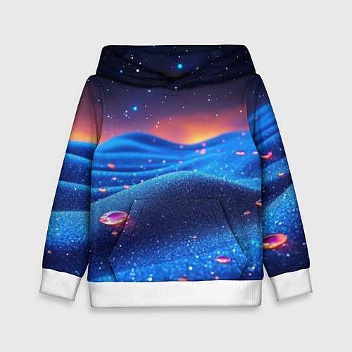 Детская толстовка Синяя дюна - текстура / 3D-Белый – фото 1