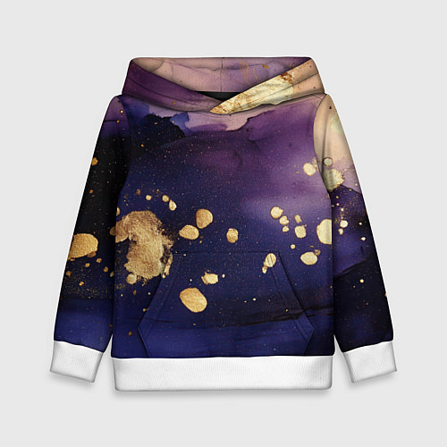 Детская толстовка Золотая краска на текстуре / 3D-Белый – фото 1