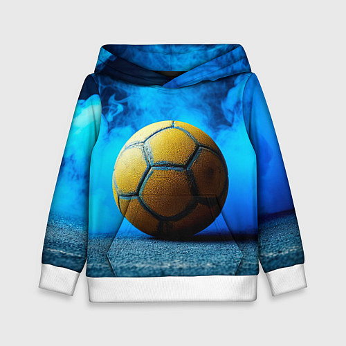 Детская толстовка Гандбольный мяч синий дым / 3D-Белый – фото 1