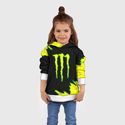Толстовка-худи детская Кислотный монстр энерджи, цвет: 3D-белый — фото 2