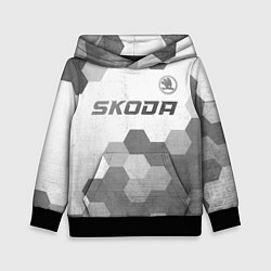 Толстовка-худи детская Skoda - white gradient посередине, цвет: 3D-черный