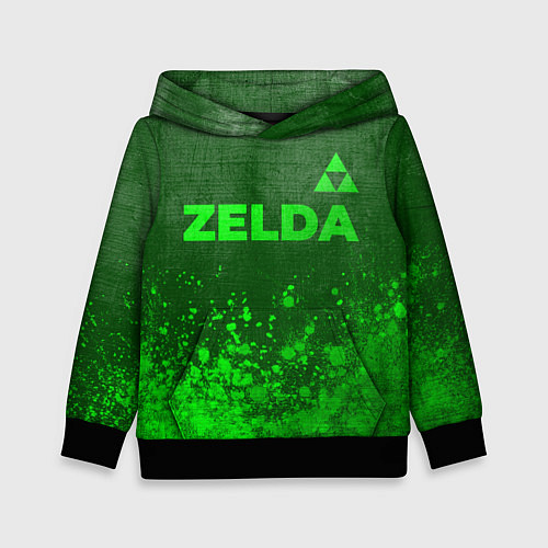 Детская толстовка Zelda - green gradient посередине / 3D-Черный – фото 1