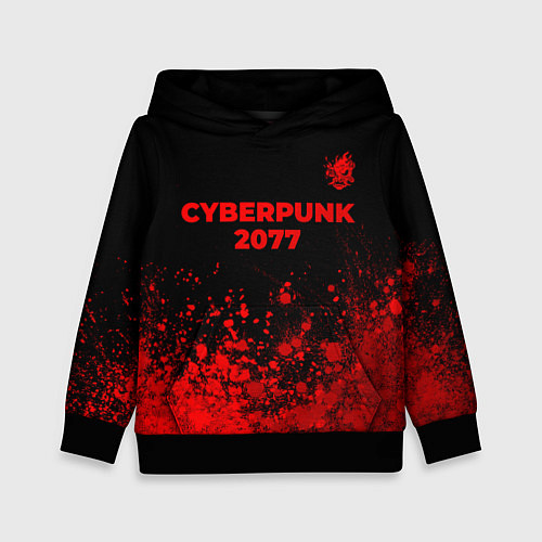 Детская толстовка Cyberpunk 2077 - red gradient посередине / 3D-Черный – фото 1