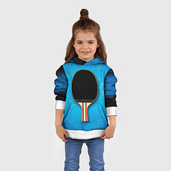 Толстовка-худи детская Ракетка для настольного тенниса, цвет: 3D-белый — фото 2