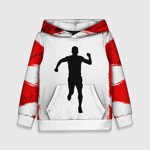 Детская толстовка Спринтер в красно-белом / 3D-Белый – фото 1