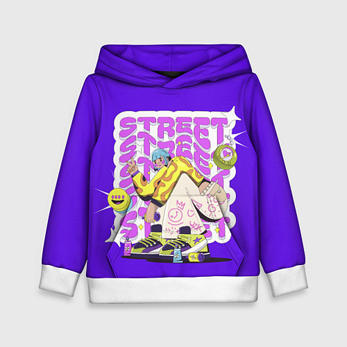Детская толстовка Street Y2K girl violet / 3D-Белый – фото 1