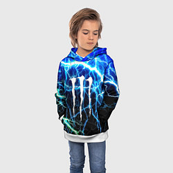 Толстовка-худи детская Monster energy electro, цвет: 3D-белый — фото 2