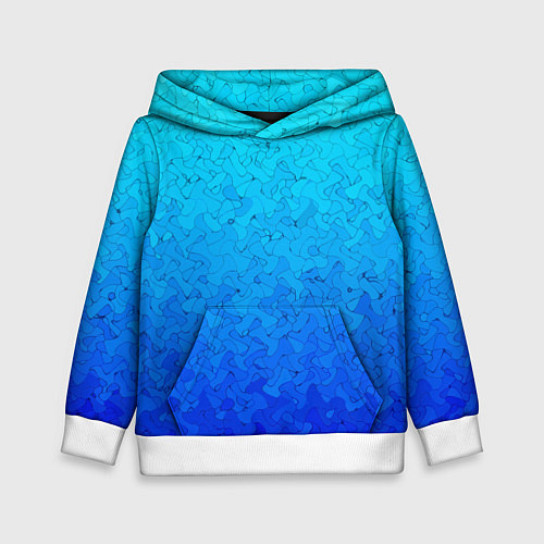 Детская толстовка Голубой в синеву с узором / 3D-Белый – фото 1