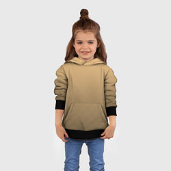 Толстовка-худи детская Градиент бежевый текстура, цвет: 3D-черный — фото 2