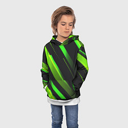 Толстовка-худи детская Color black green, цвет: 3D-белый — фото 2