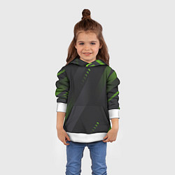 Толстовка-худи детская Color black green, цвет: 3D-белый — фото 2
