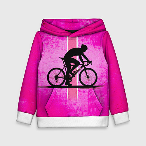 Детская толстовка Триатлонист на розовом / 3D-Белый – фото 1