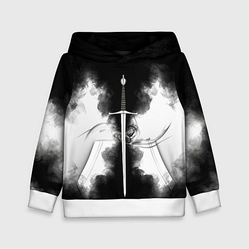 Детская толстовка Сабля в черном дыму / 3D-Белый – фото 1
