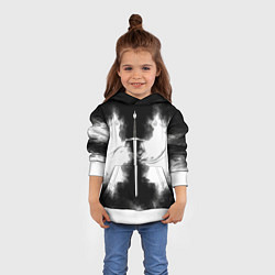 Толстовка-худи детская Сабля в черном дыму, цвет: 3D-белый — фото 2