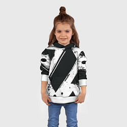 Толстовка-худи детская Color black white, цвет: 3D-белый — фото 2