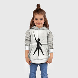 Толстовка-худи детская Фехтование на саблях, цвет: 3D-белый — фото 2