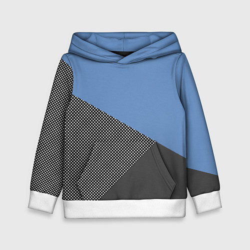 Детская толстовка Сине-серый геометричный / 3D-Белый – фото 1