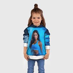 Толстовка-худи детская Фитоняшка в синем дыму, цвет: 3D-белый — фото 2