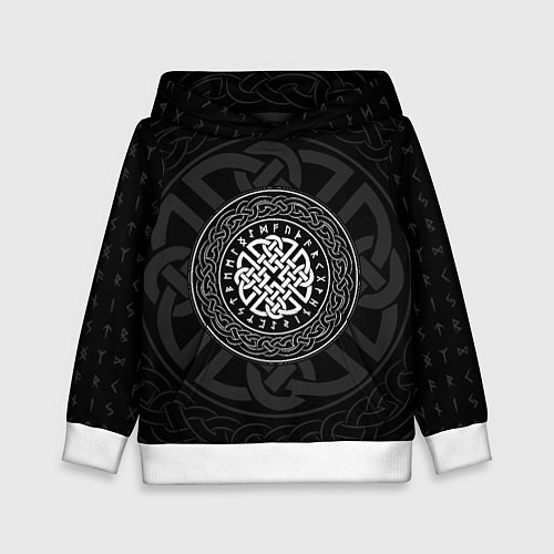 Детская толстовка Оберег в узоре и руны / 3D-Белый – фото 1