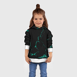 Толстовка-худи детская Color black turquoise, цвет: 3D-белый — фото 2