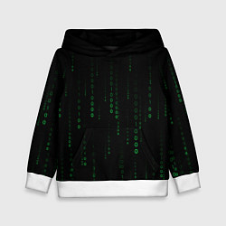 Толстовка-худи детская Color black green, цвет: 3D-белый