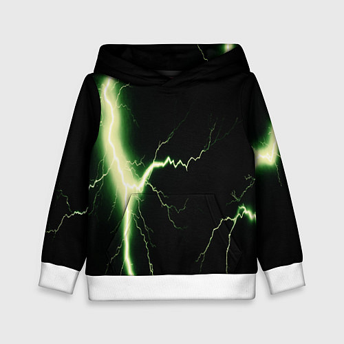 Детская толстовка Lightning yellow текстура / 3D-Белый – фото 1