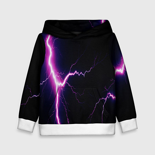 Детская толстовка Lightning purple / 3D-Белый – фото 1