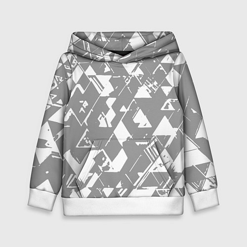 Детская толстовка Светлый серый геометричный паттерн / 3D-Белый – фото 1