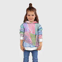 Толстовка-худи детская Floral motifs in pink, цвет: 3D-белый — фото 2
