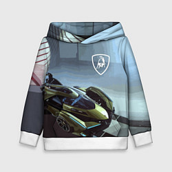 Толстовка-худи детская Lamborghini - motorsport extreme, цвет: 3D-белый