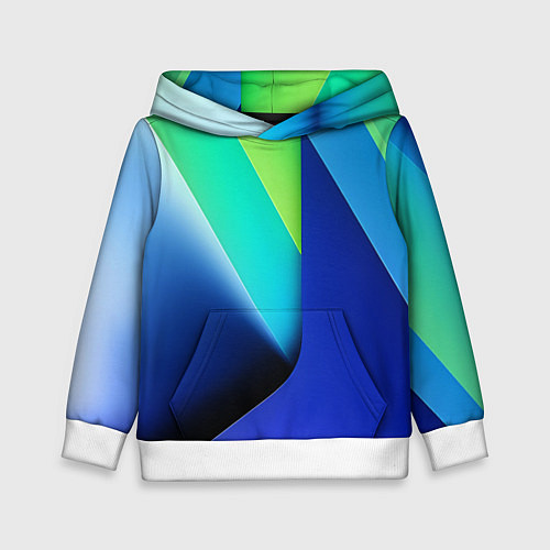 Детская толстовка Color blue green / 3D-Белый – фото 1
