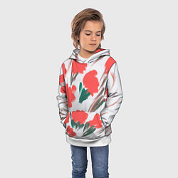 Толстовка-худи детская Red tulip dance, цвет: 3D-белый — фото 2