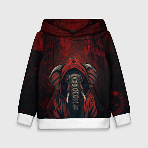 Детская толстовка Слон в балахоне / 3D-Белый – фото 1