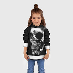 Толстовка-худи детская Стилизованный череп, цвет: 3D-белый — фото 2