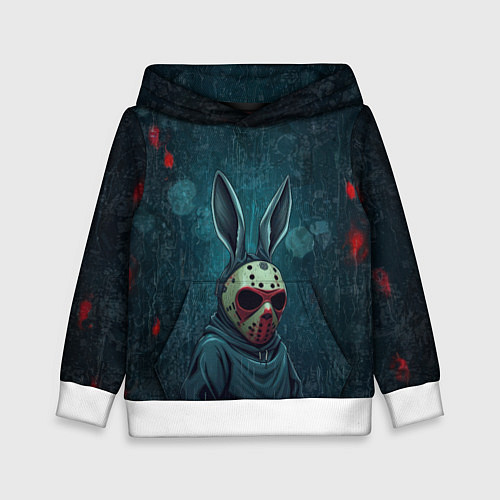 Детская толстовка Зайчик в хоккейной маске / 3D-Белый – фото 1
