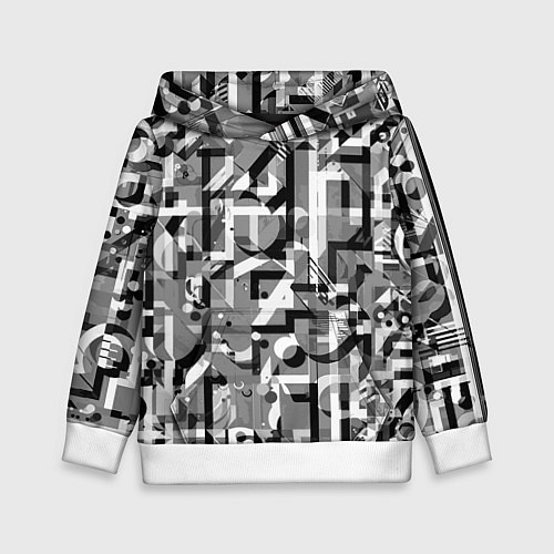 Детская толстовка Серый объёмный эффект / 3D-Белый – фото 1