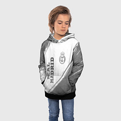 Толстовка-худи детская Real Madrid - white gradient вертикально, цвет: 3D-черный — фото 2