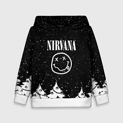Толстовка-худи детская Nirvana new year rock, цвет: 3D-белый